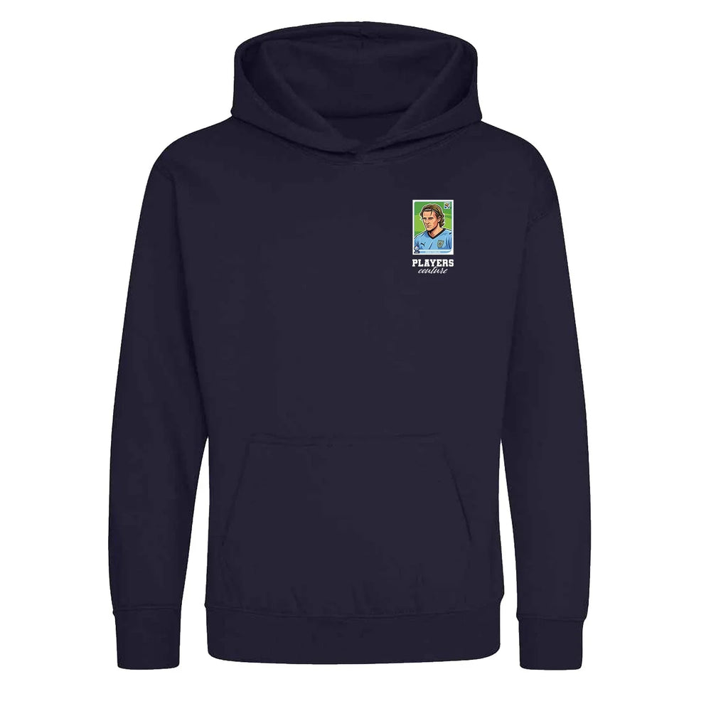 Diego Forlan World Cup Sticker Kids Hoodie – diogo forlan sticker kids navy hoodie Players Couture design