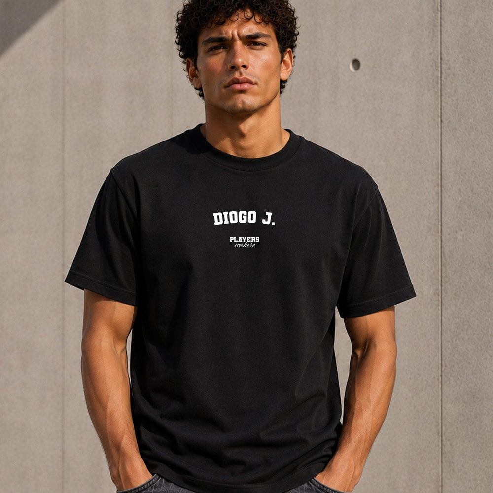 Diogo J. Men's T-Shirt — lifestyle photo, Black t-shirt