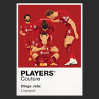 Diogo Jota Liverpool black Icon Frame artwork detail