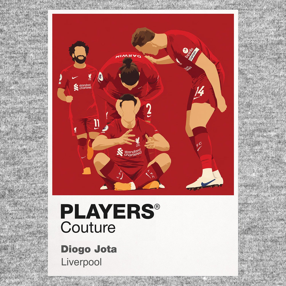Diogo Jota Liverpool grey Icon Frame artwork detail