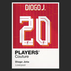 Diogo Jota 20 Football Shirt Frame Men's Hoodie – black close-up detail shot of the Diogo Jota 20 Football Players Couture