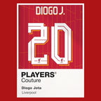 Diogo Jota 20 Football Shirt Frame Men's Hoodie – red close-up detail shot of the Diogo Jota 20 Football Players Couture