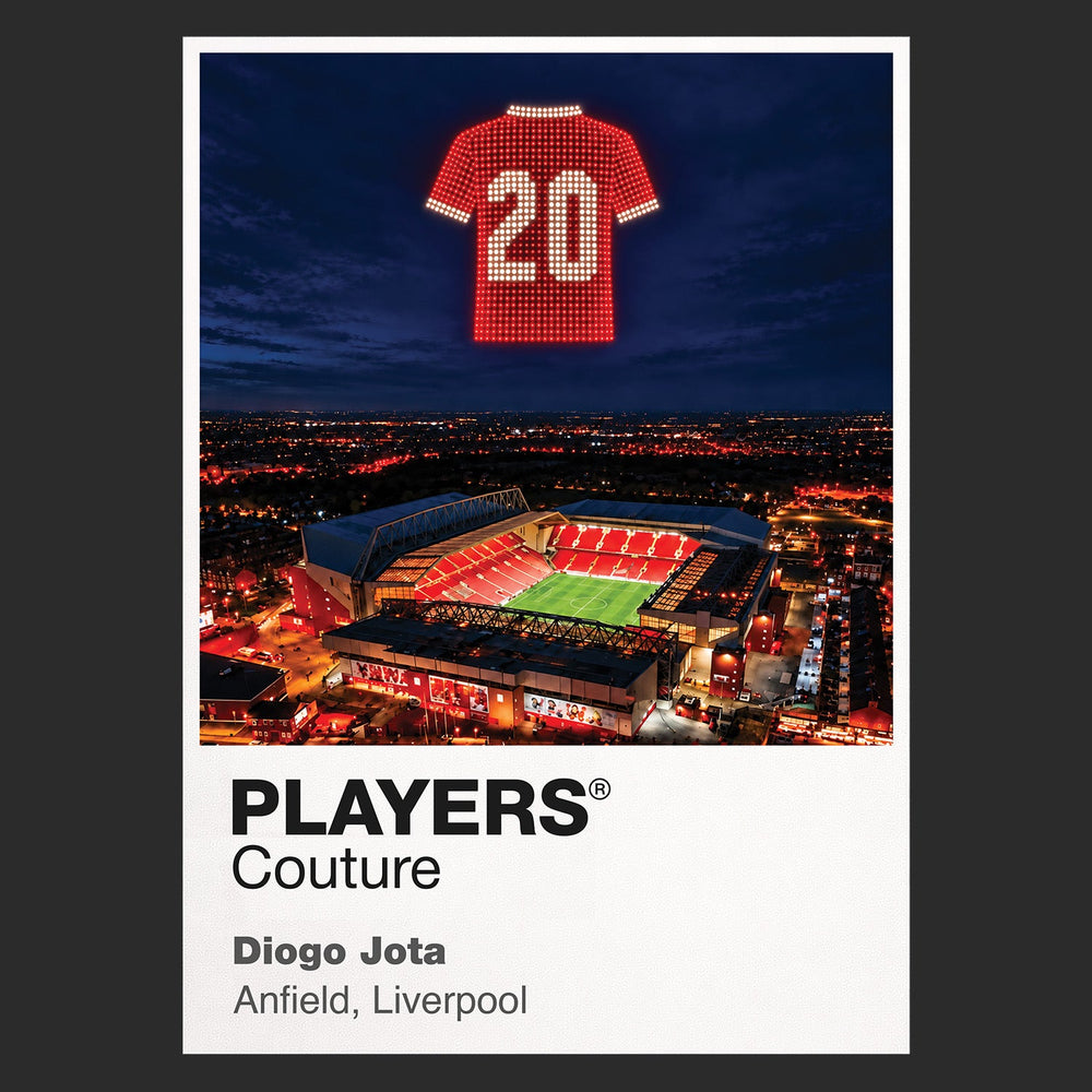 Diogo Jota Liverpool forever number 20 Icons in Lights Frame tribute artwork in black