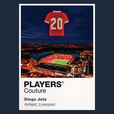 Diogo Jota Liverpool forever number 20 Icons in Lights Frame tribute artwork in navy