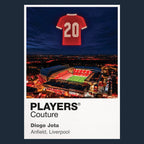 Diogo Jota Liverpool forever number 20 Icons in Lights Frame tribute artwork in navy