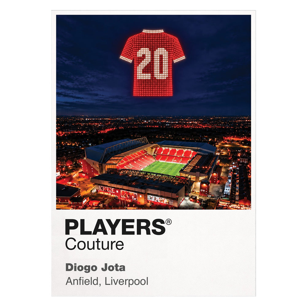 Diogo Jota Liverpool forever number 20 Icons in Lights Frame tribute artwork in white