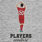 Diogo Jota Badge Men's T-Shirt – grey close-up detail shot of the Diogo Jota Players Couture logo design