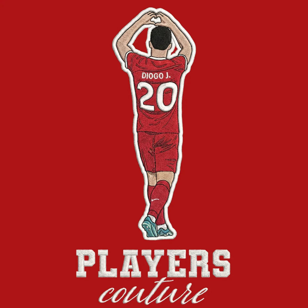 Diogo Jota Badge Men's T-Shirt – close-up detail shot of the Diogo Jota Players Couture logo design