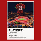 Diogo Jota Portugal Icons in Lights Frame tribute artwork in red