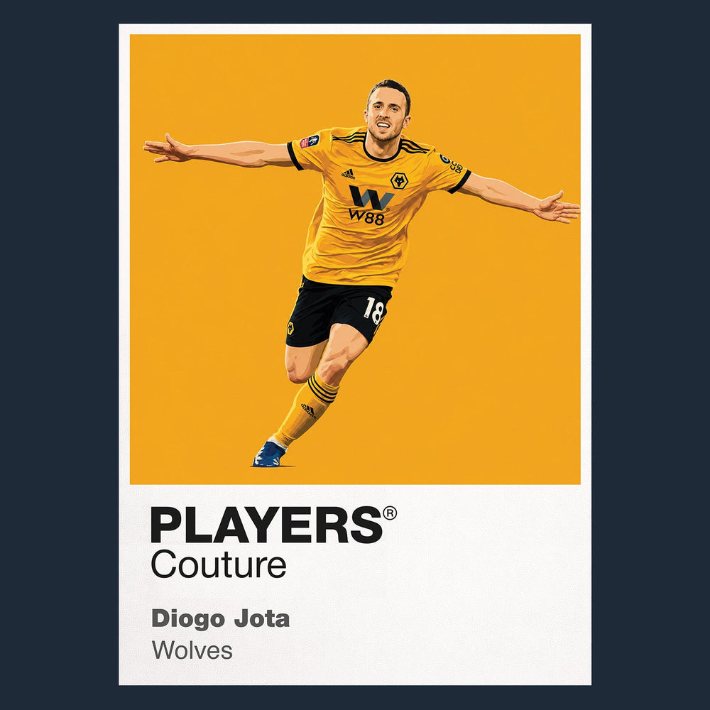 Diogo Jota Wolverhampton Wanderers navy Icon Frame artwork detail