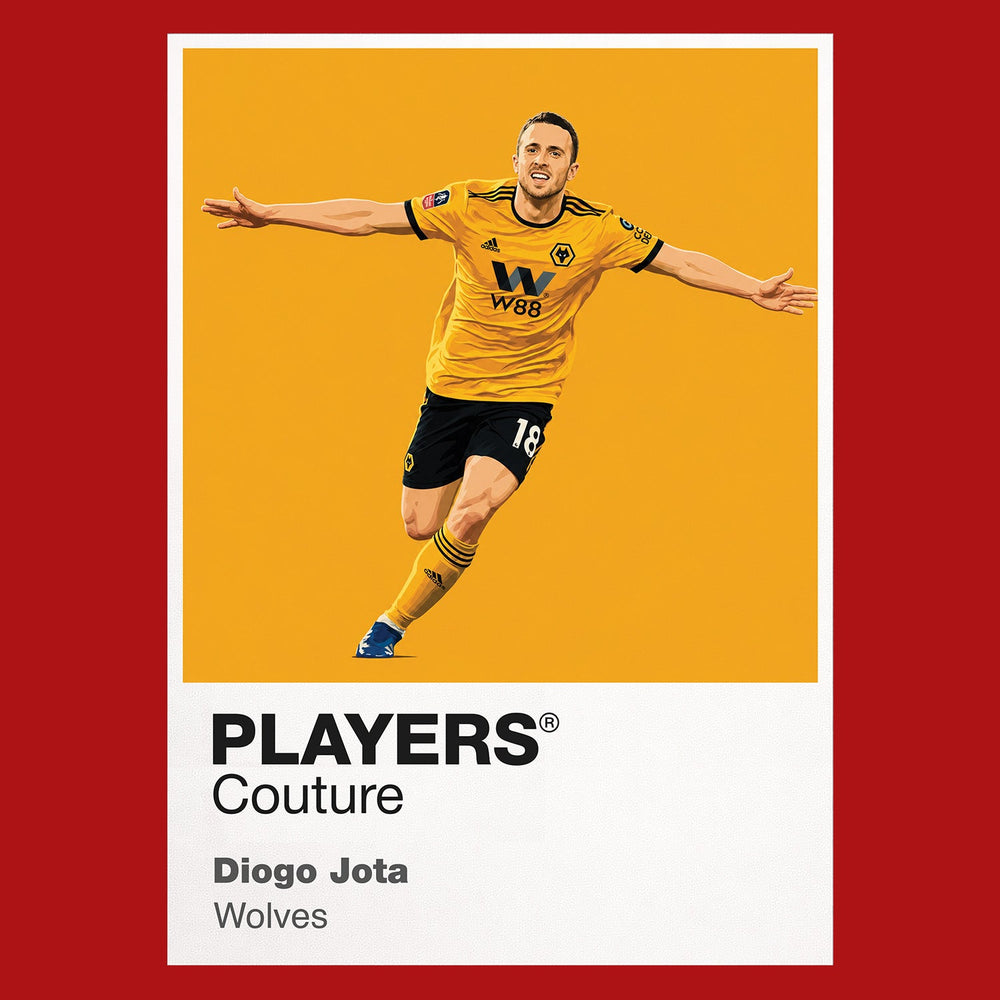 Diogo Jota Wolverhampton Wanderers red Icon Frame artwork detail