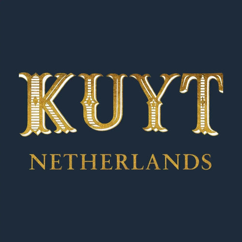 Dirk Kuyt Logo Men's Hoodie – navy close-up detail shot of the Dirk Kuyt Players Couture logo design