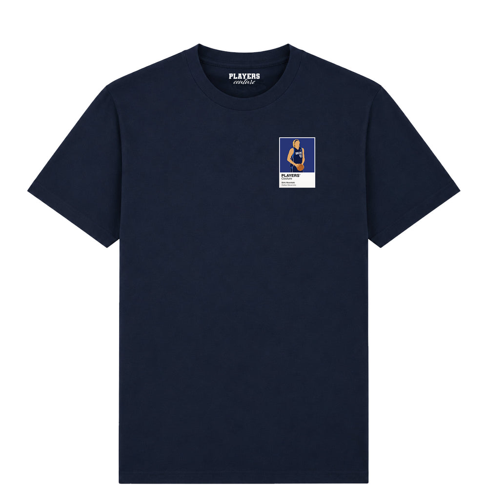 Dirk Nowitzki Mavericks Basketball Icon Frame Men's T-Shirt - Navy