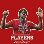 Divock Origi Badge Men's Hoodie – close-up detail shot of the Divock Origi Players Couture logo design