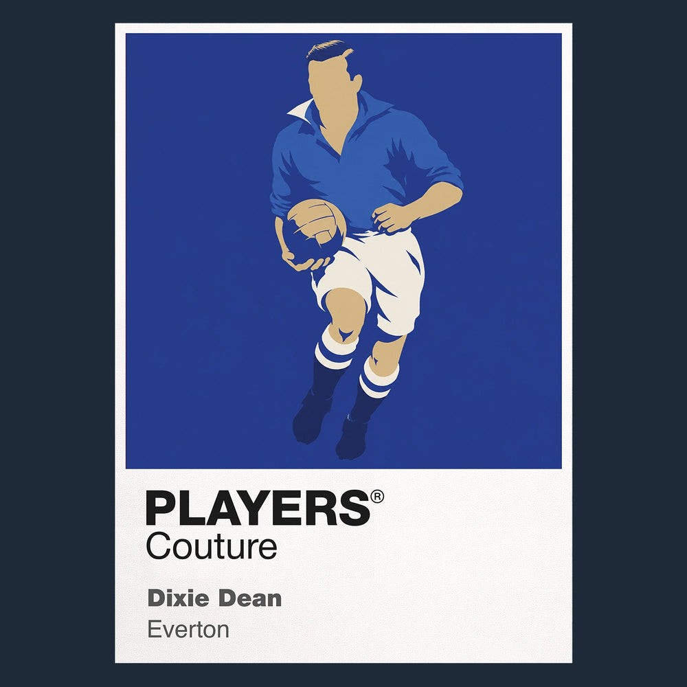 Dixie Dean Everton Icon Frame Kids T-Shirt — Navy Artwork