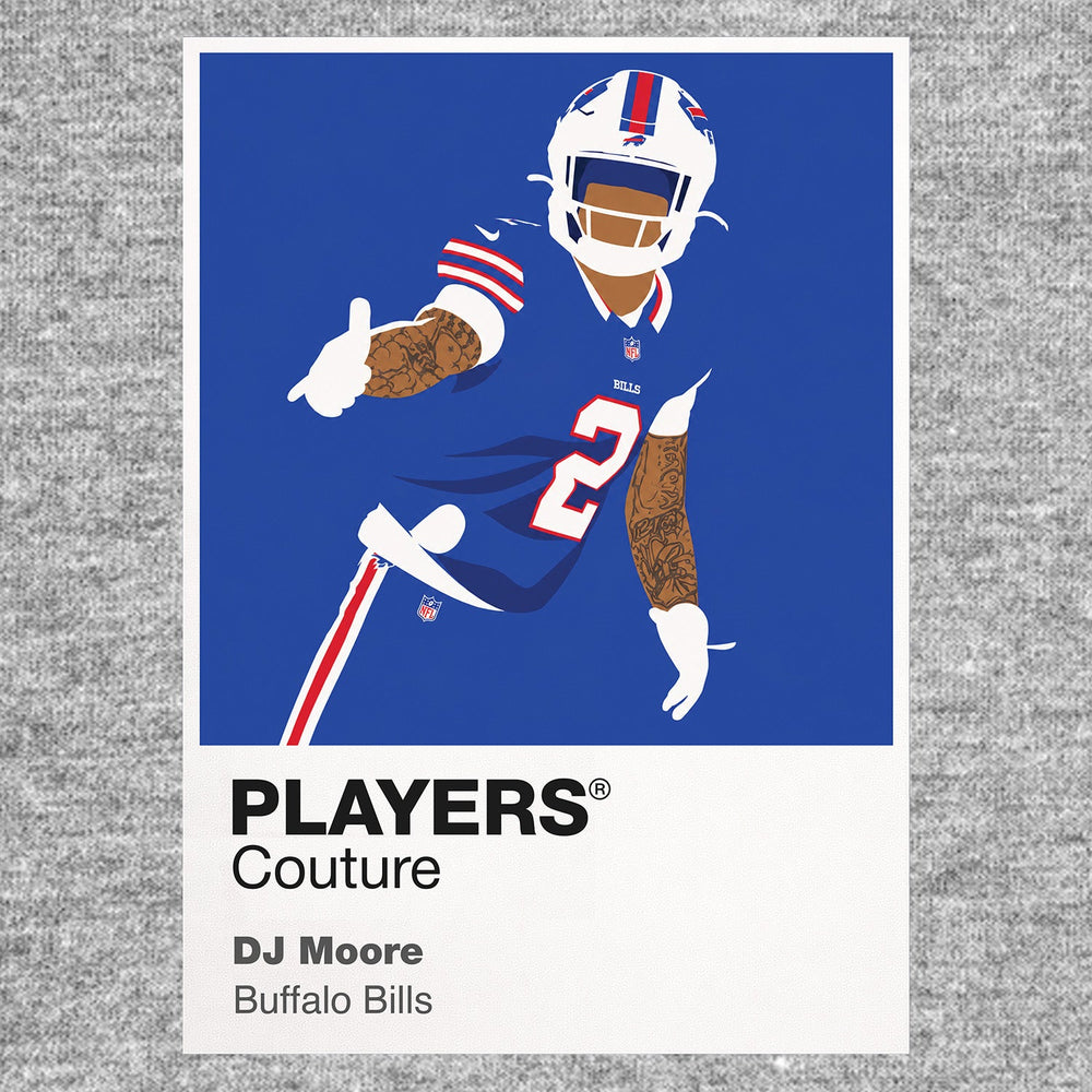 DJ Moore Buffalo Bills grey Icon Frame artwork detail