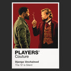 Django Unchained Django's blue suit, gunslinger stance and journey to rescue Broomhilda Icon Frame artwork in black