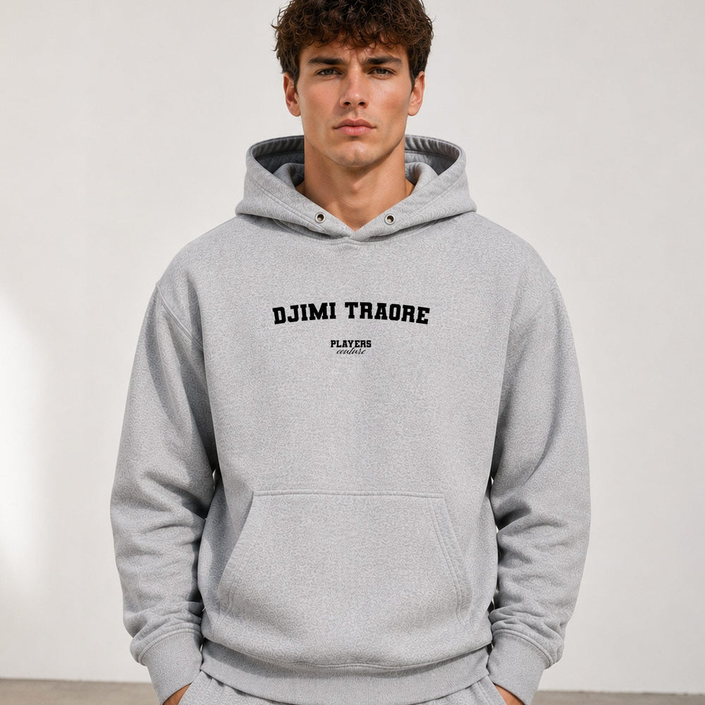 djimi-traore name-print hoodie - grey
