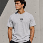 DMX Men's T-Shirt — lifestyle photo, Grey t-shirt