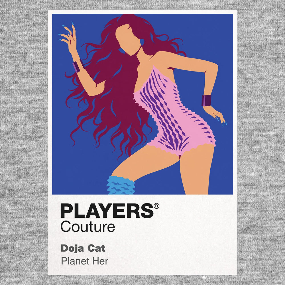 Doja Cat Doja Cat's fashion-led silhouette, character changes and playful visual experimentation Icon Frame artwork in grey