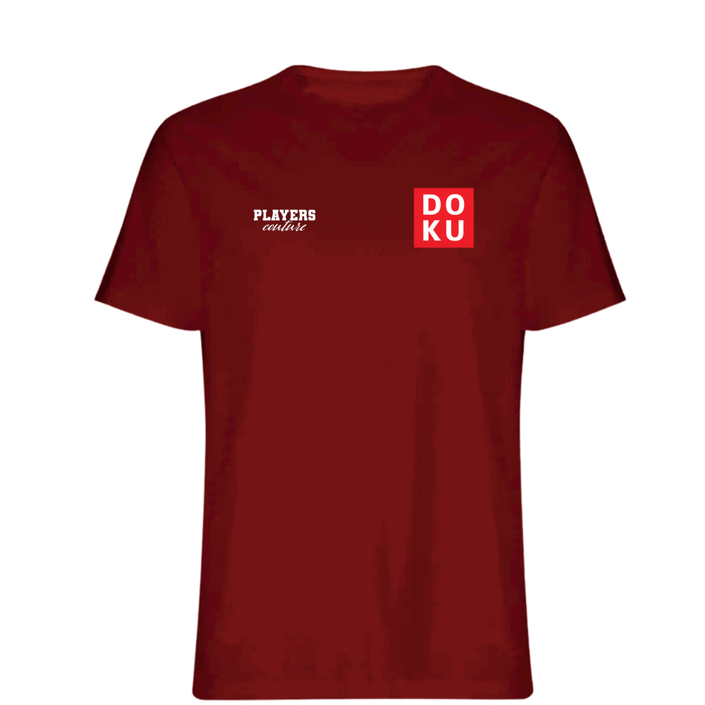 Jeremy Doku Logo Players Couture Mens T-Shirt Red