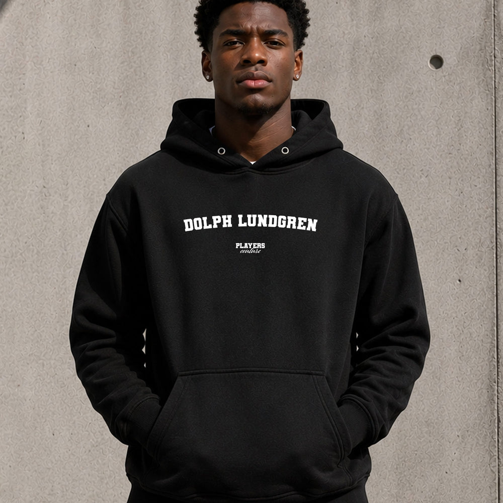 dolph-lundgren name-print hoodie - black
