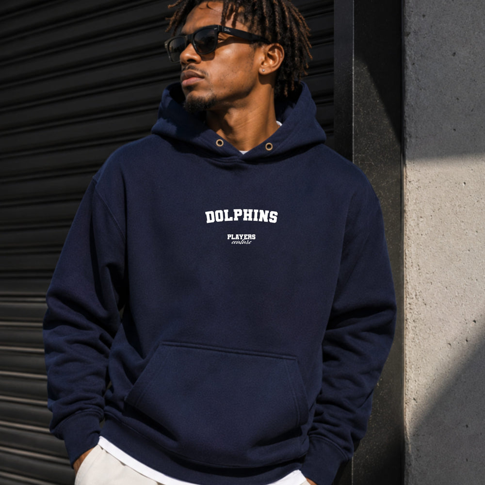 dolphins name-print hoodie - navy