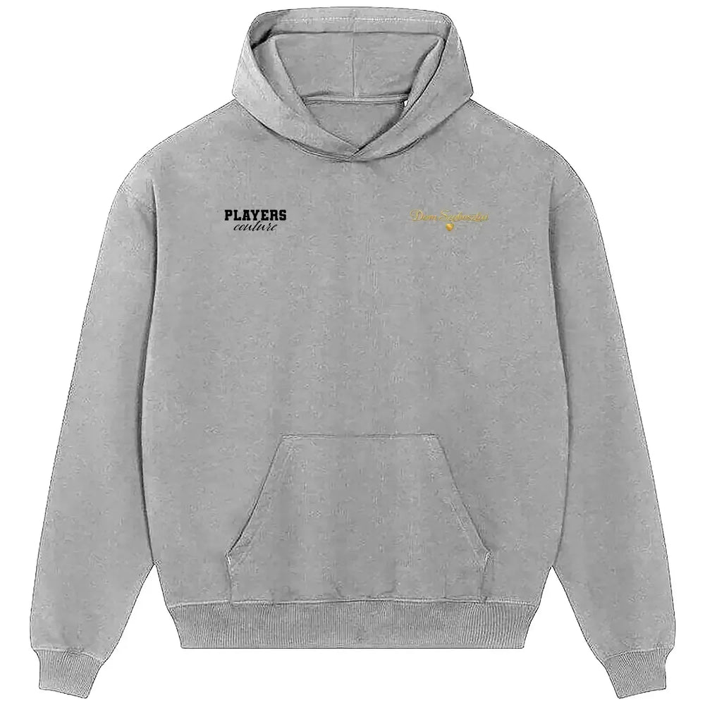 Dom Szoboszlai hoodie – grey men's hoodie featuring the Dom Szoboszlai Players Couture logo