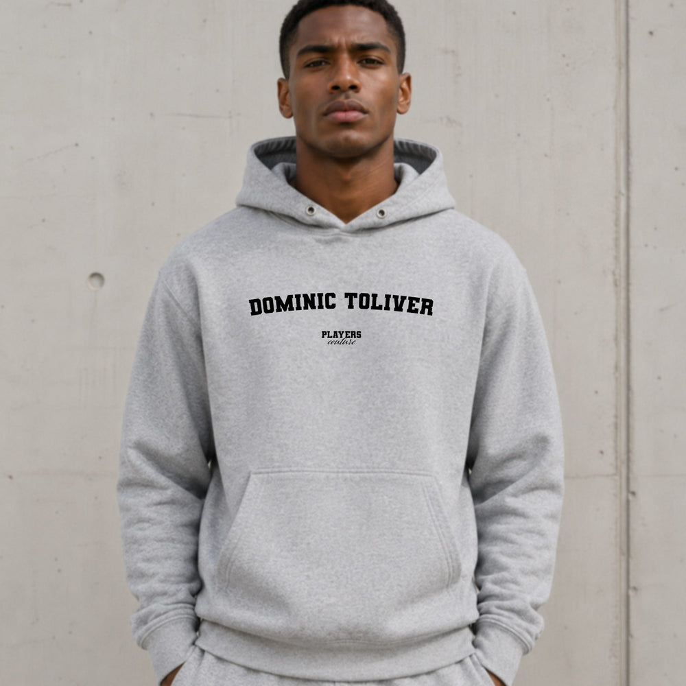 dominic-toliver name-print hoodie - grey