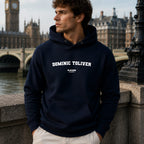 dominic-toliver name-print hoodie - navy
