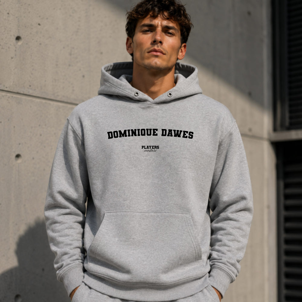 dominique-dawes name-print hoodie - grey