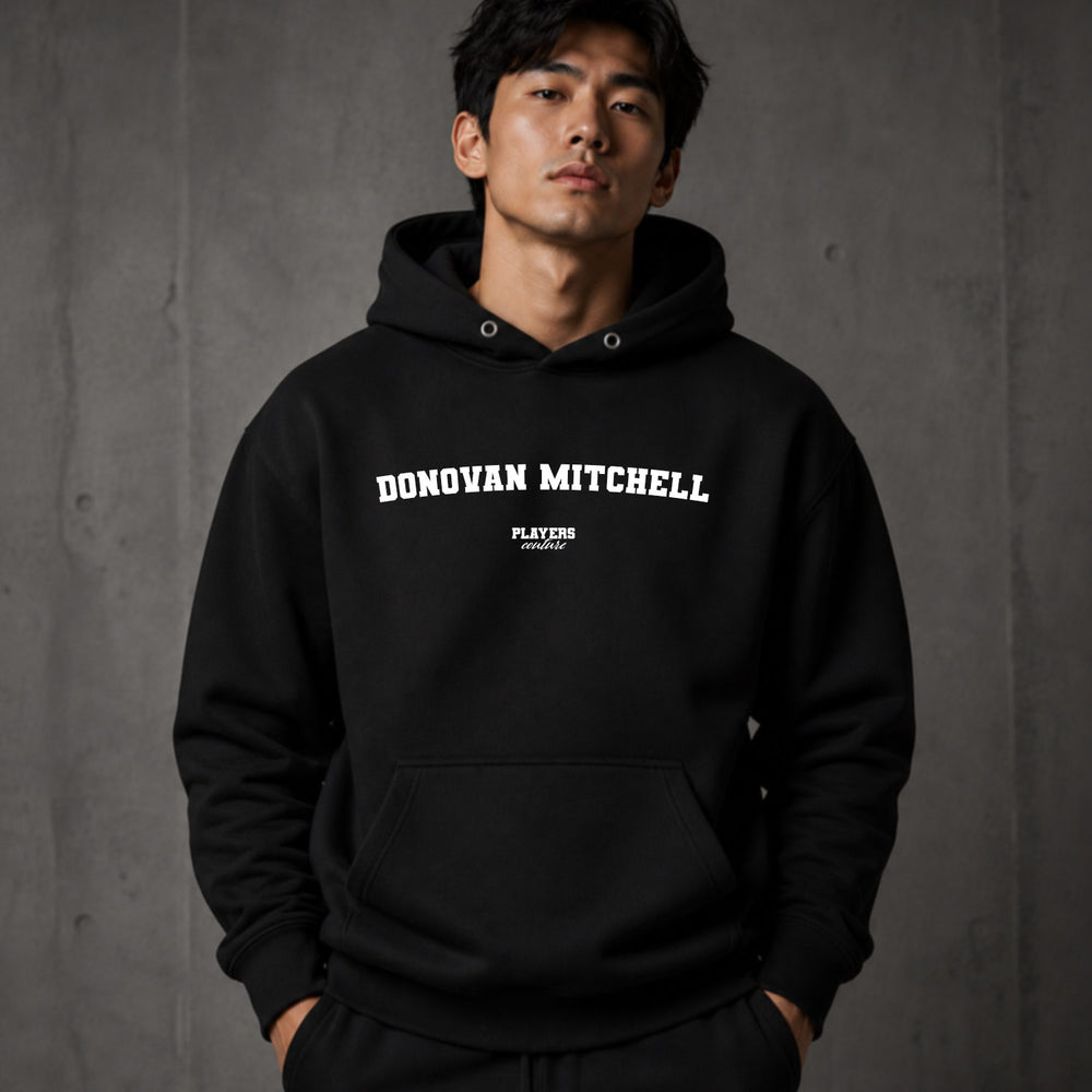 donovan-mitchell name-print hoodie - black