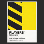 Borussia Dortmund Classic Football Shirt Colours Frame Men's T-Shirt – yellow close-up detail shot of the Borussia Dortmund