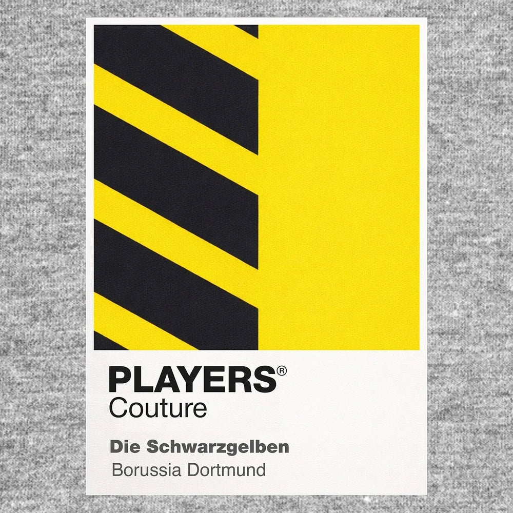 Borussia Dortmund Classic Football Shirt Colours Frame Men's T-Shirt – yellow close-up detail shot of the Borussia Dortmund