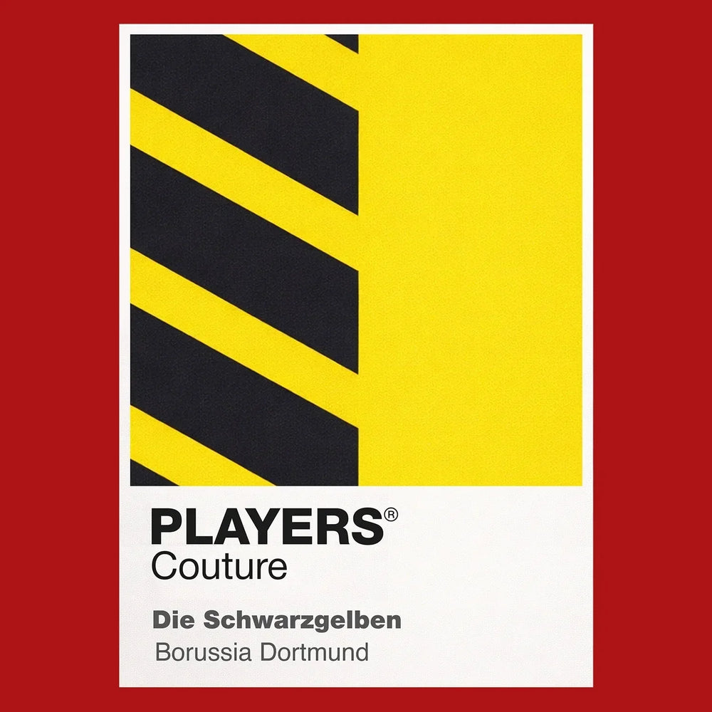 Borussia Dortmund Classic Football Shirt Colours Frame Men's T-Shirt – yellow close-up detail shot of the Borussia Dortmund