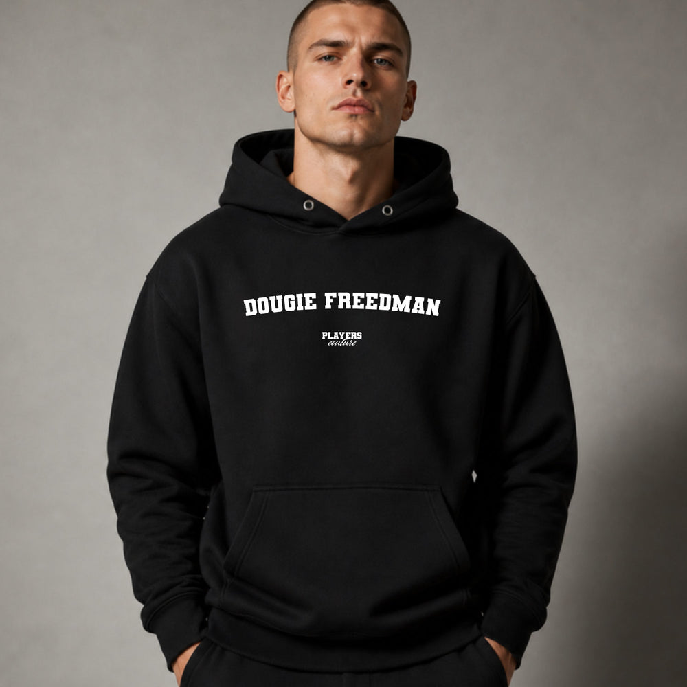 dougie-freedman name-print hoodie - black