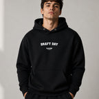 draft-day name-print hoodie - black