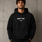 draft-day name-print hoodie - black