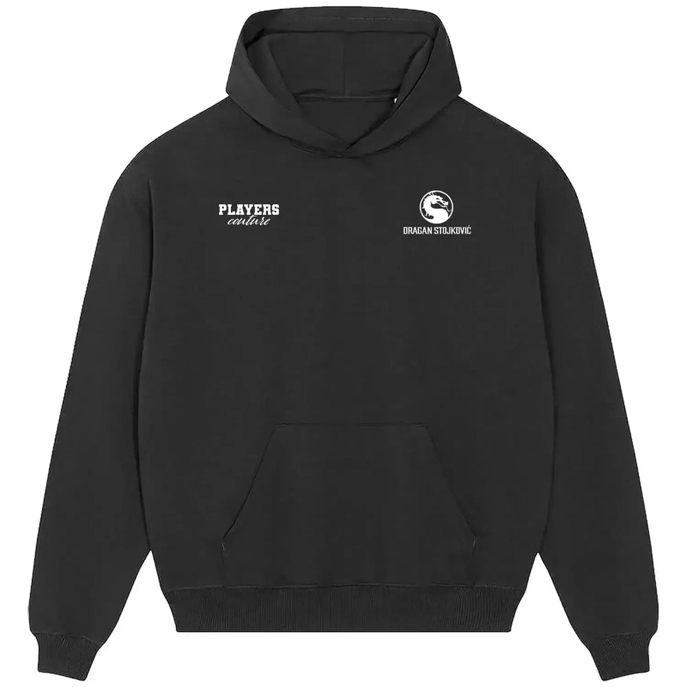 Dragan Stojkovic hoodie – black men's hoodie featuring the Dragan Stojkovic Players Couture logo