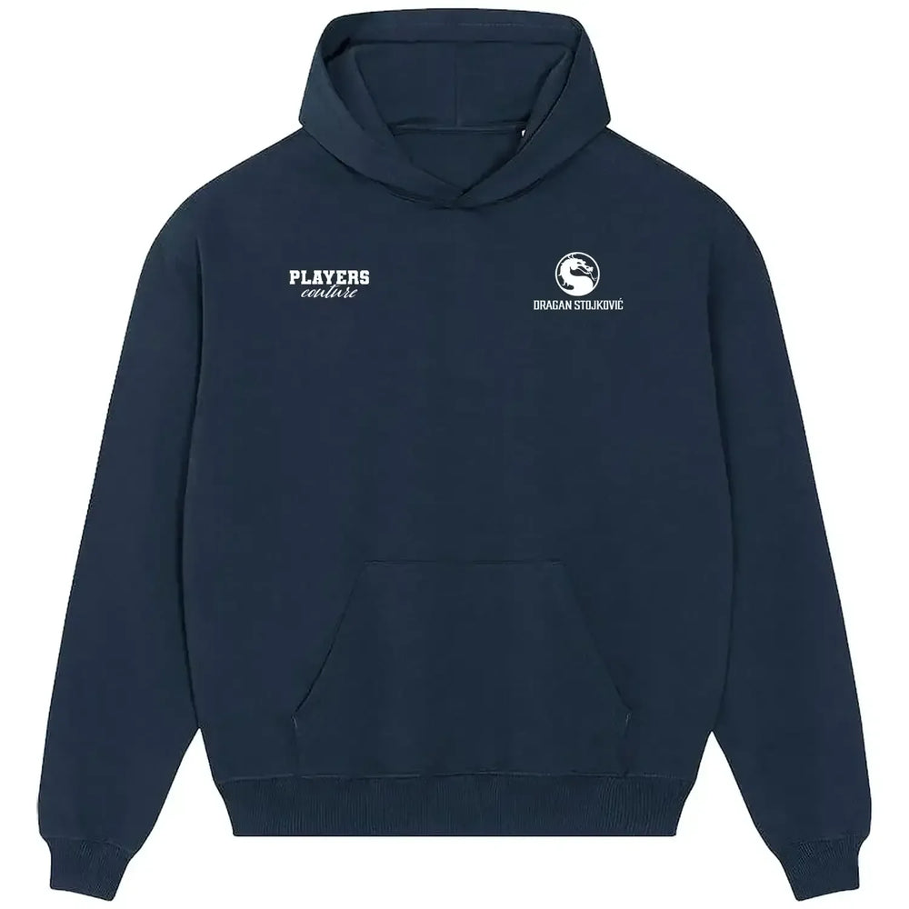 Dragan Stojkovic hoodie – navy men's hoodie featuring the Dragan Stojkovic Players Couture logo