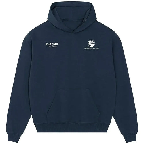 Dragan Stojkovic hoodie – navy men's hoodie featuring the Dragan Stojkovic Players Couture logo