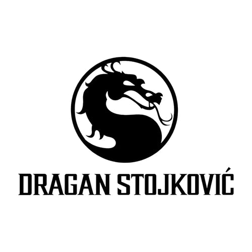 Dragan Stojkovic Logo Men's Hoodie – white close-up detail shot of the Dragan Stojkovic Players Couture logo design