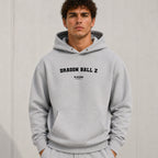 dragon-ball-z name-print hoodie - grey