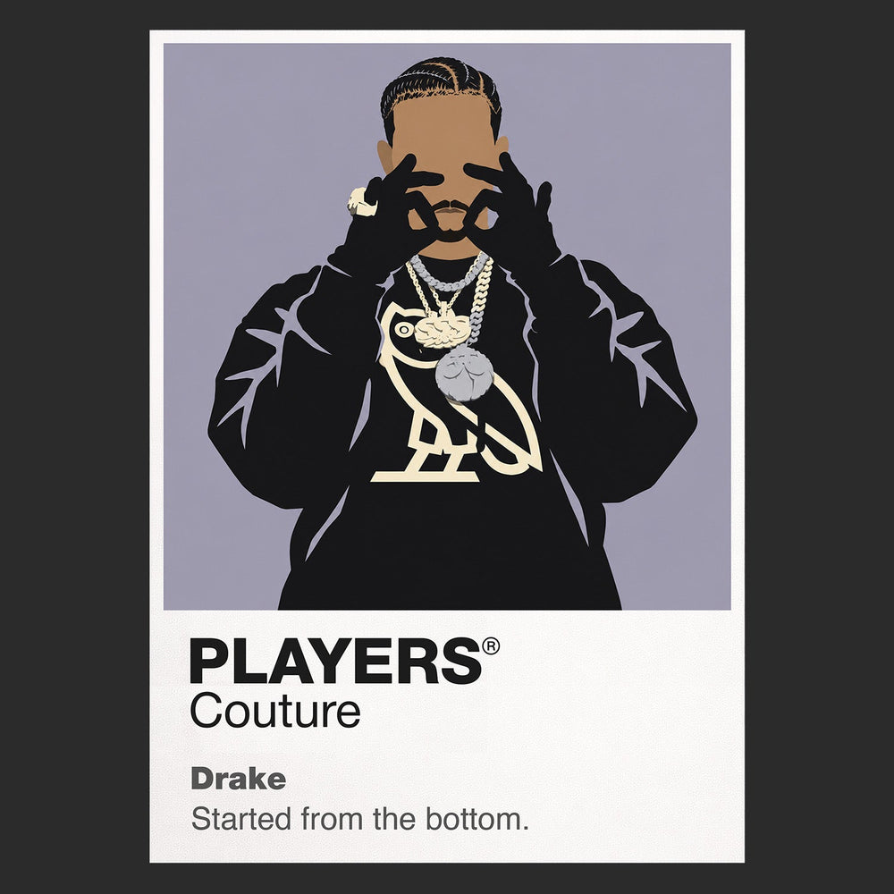 Drake Drake's composed Toronto rap and R&B visual identity Icon Frame artwork in black