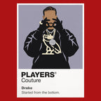 Drake the understated OVO-era silhouette associated with Toronto rap culture Icon Frame artwork in red