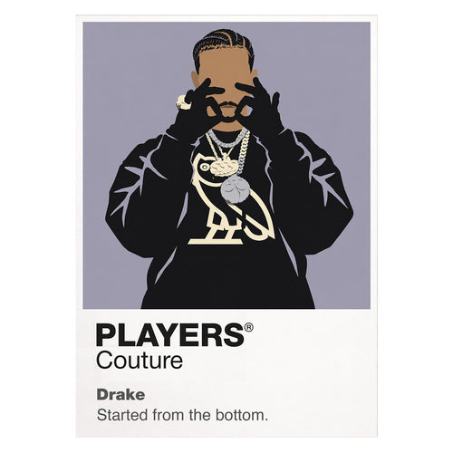 Drake the understated OVO-era silhouette associated with Toronto rap culture Icon Frame artwork on white