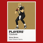 Drew Brees Saints American Football Icon Frame Men's Hoodie