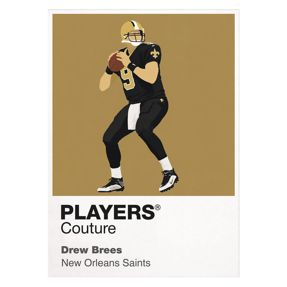 Drew Brees Saints American Football Icon Frame Men's Hoodie