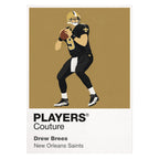 Drew Brees Saints American Football Icon Frame Men's Hoodie
