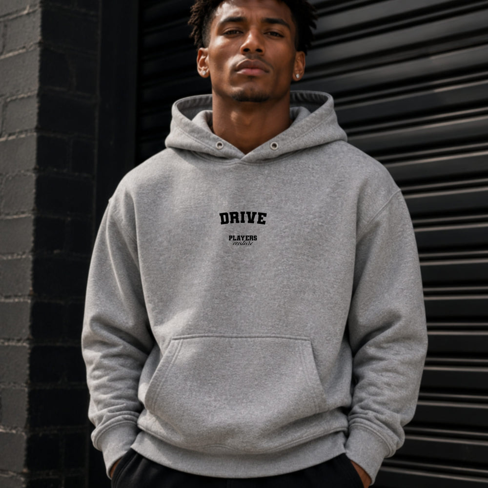 drive name-print hoodie - grey